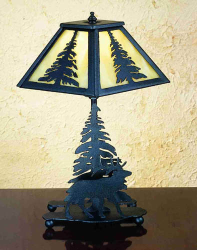 Meyda Tiffany - 31397 - Table Lamp - Lone Elk - Em/Black