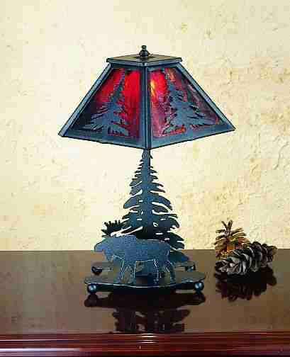 Meyda Tiffany - 32478 - Table Lamp - Lone Moose - Rust