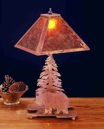 Meyda Tiffany - 32507 - Table Lamp - Lone Bear - Rust/Amber Mica