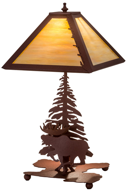 Meyda Tiffany - 32516 - Two Light Table Lamp - Moose On The Loose - Rust