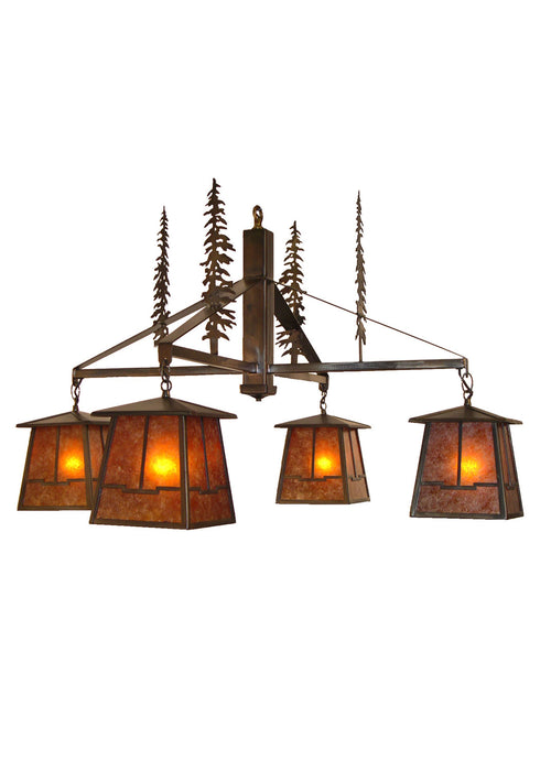 Meyda Tiffany - 32698 - Four Light Chandelier - Tall Pines - Antique Copper