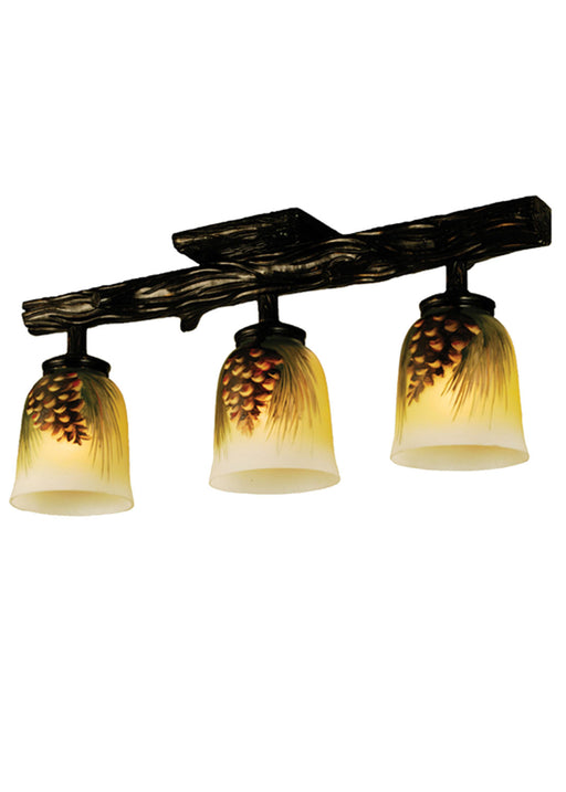 Meyda Tiffany - 34470 - Three Light Semi-Flushmount - Pinecone - Antique Brass