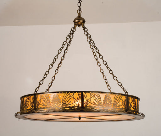 Meyda Tiffany - 36329 - Four Light Pendant - Mountain Pine - Antique Copper