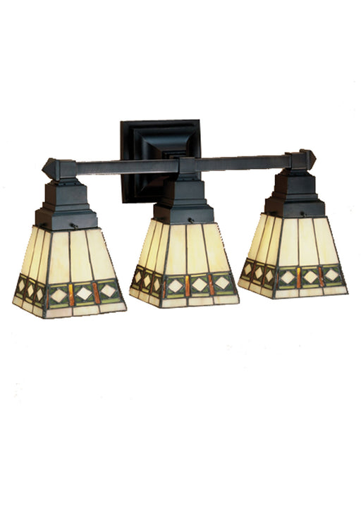 Meyda Tiffany - 48028 - Three Light Wall Sconce - Diamond Band Mission - Antique Copper