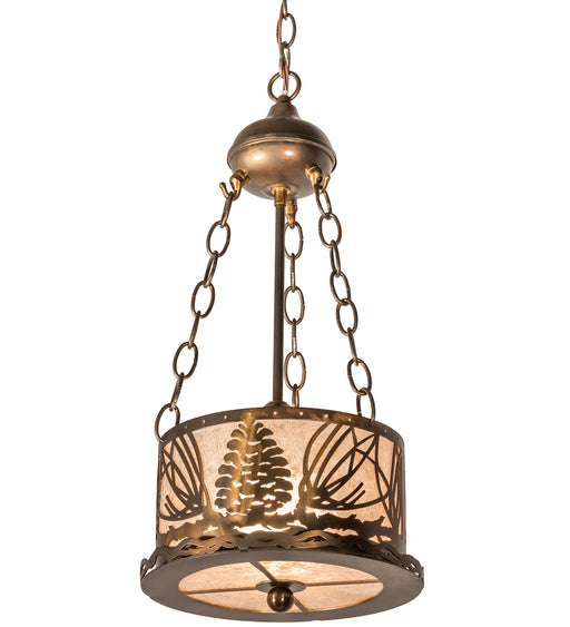 Meyda Tiffany - 48347 - One Light Inverted Pendant - Mountain Pine - Antique Copper