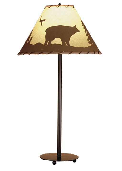 Meyda Tiffany - 48465 - One Light Table Lamp - Bear In The Woods - Antique Copper
