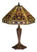 Meyda Tiffany - 48832 - Three Light Table Lamp - Tiffany Elizabethan - Antique Copper,Verdigris