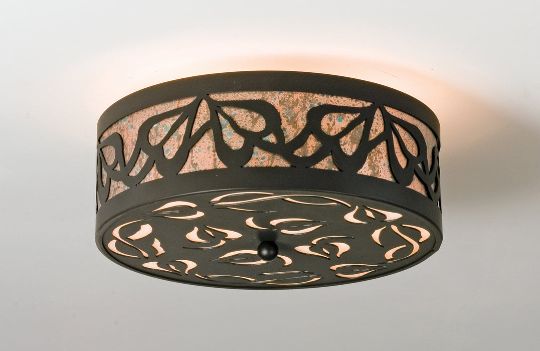 Meyda Tiffany - 49000 - Three Light Flushmount - Morning Glory - Timeless Bronze