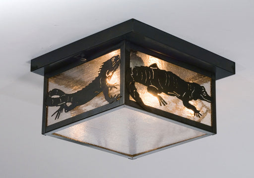 Meyda Tiffany - 50121 - Two Light Flushmount - Tropical Creatures - Craftsman Brown