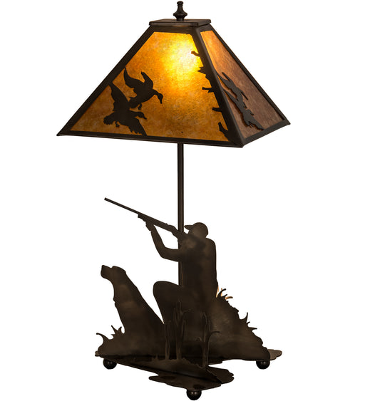 Meyda Tiffany - 50402 - Two Light Table Lamp - Duck Hunter - Antique Copper