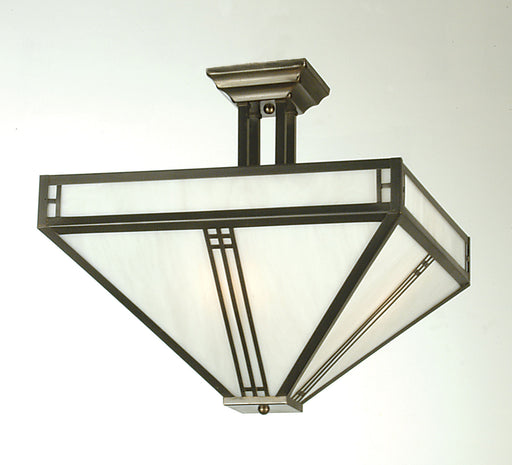 Meyda Tiffany - 50661 - Four Light Semi-Flushmount - Prairie Loft - Craftsman Brown