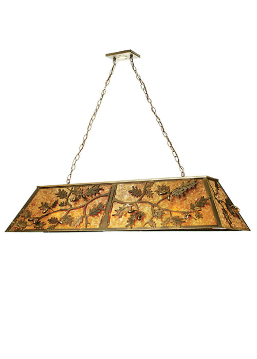 Meyda Tiffany - 50883 - Nine Light Oblong Pendant - Oak Leaf & Acorn - Antique Copper