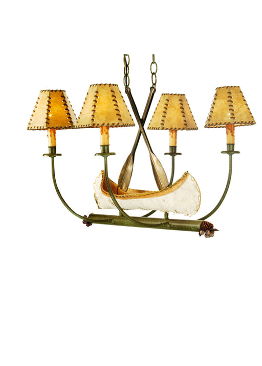 Meyda Tiffany - 50944 - Four Light Chandelier - Canoe - Tarnished Copper