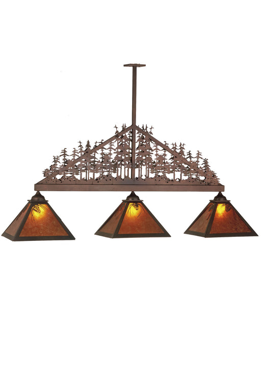 Meyda Tiffany - 51347 - Three Light Island Pendant - Mountain Pine - Antique Copper