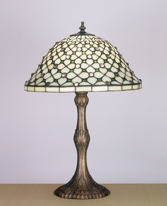 Meyda Tiffany - 52010 - One Light Table Lamp - Diamond & Jewel - Mahogany Bronze