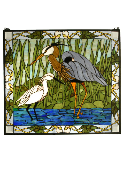 Meyda Tiffany - 62955 - Window - Blue Heron & Snowy Egret - Rust