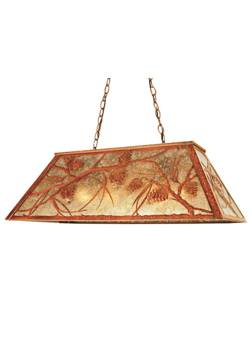 Meyda Tiffany - 65595 - Six Light Oblong Pendant - Whispering Pines - Rust