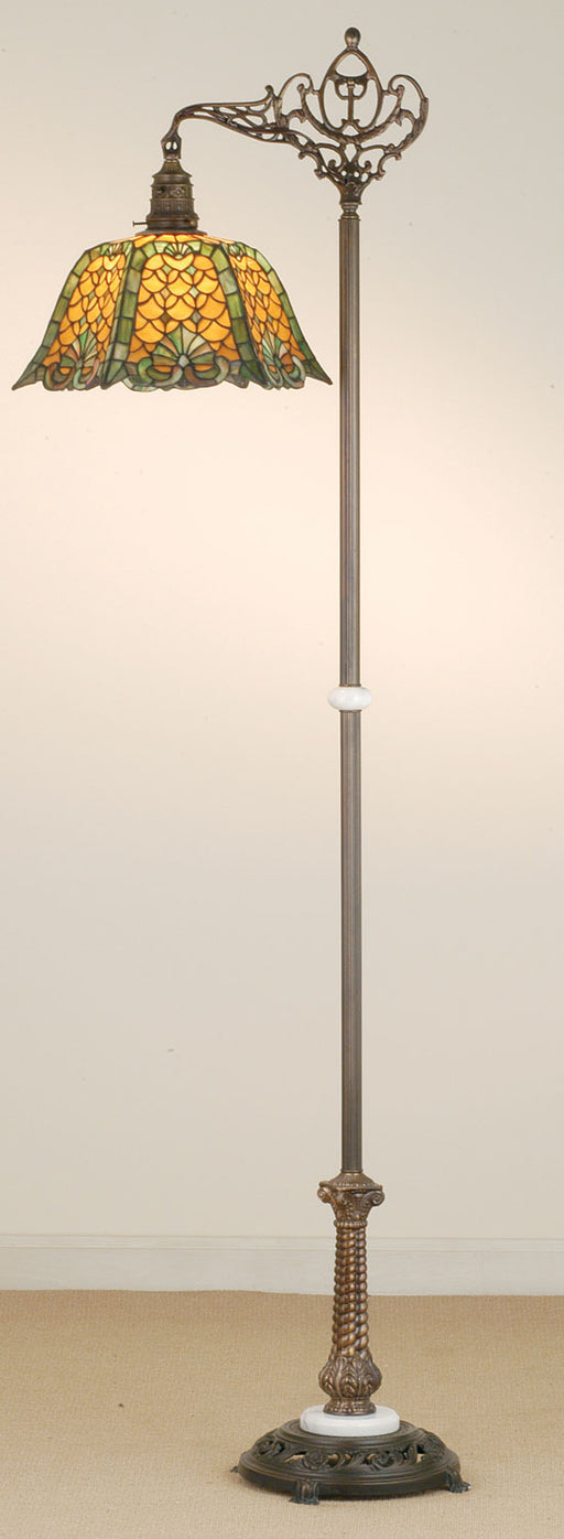 Meyda Tiffany - 65830 - One Light Bridge Arm Floor Lamp - Duffner & Kimberly Shell & Diamond - Craftsman Brown