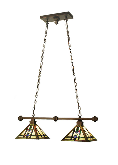 Meyda Tiffany - 67735 - Two Light Island Pendant - Prairie Wheat - Mahogany Bronze