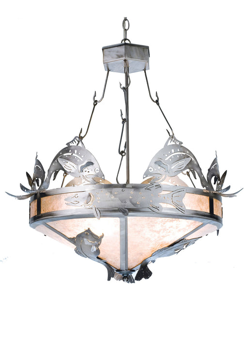 Meyda Tiffany - 68070 - Four Light Inverted Pendant - Catch Of The Day - Steel