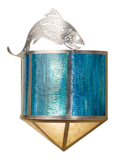 Meyda Tiffany - 68164 - Two Light Wall Sconce - Leaping Trout - Steel