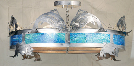 Meyda Tiffany - 68166 - Semi-Flushmount - Catch Of The Day - Steel