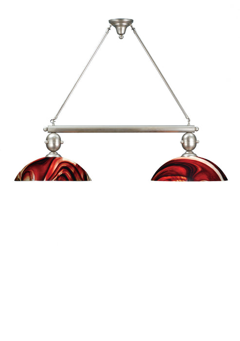 Meyda Tiffany - 68804 - Two Light Island Pendant - Deco Ball - Nickel