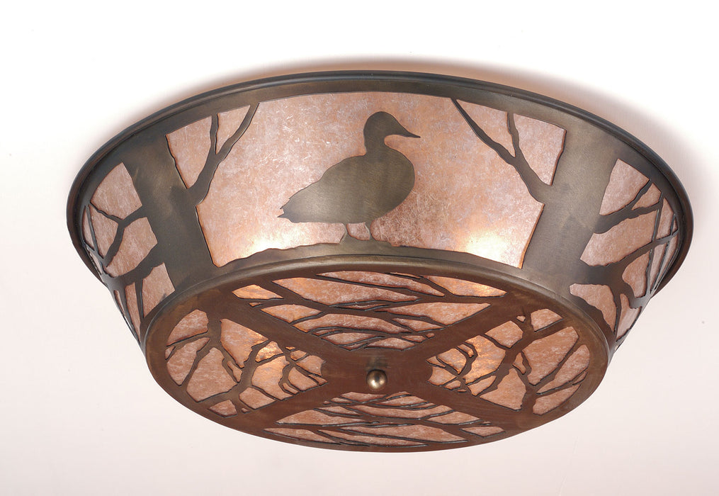 Meyda Tiffany - 70702 - Four Light Flushmount - Northwoods Duck - Antique Copper