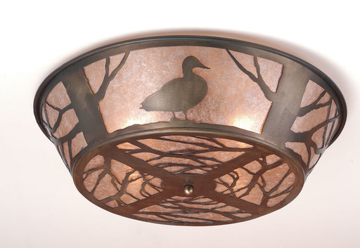 Meyda Tiffany - 70702 - Four Light Flushmount - Northwoods Duck - Antique Copper
