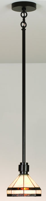 Meyda Tiffany - 72559 - One Light Mini Pendant - Topridge - Craftsman Brown