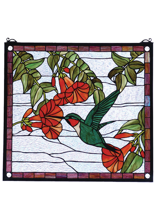 Meyda Tiffany - 81540 - Window - Hummingbird - Blue Ebna Orange Pbagwr