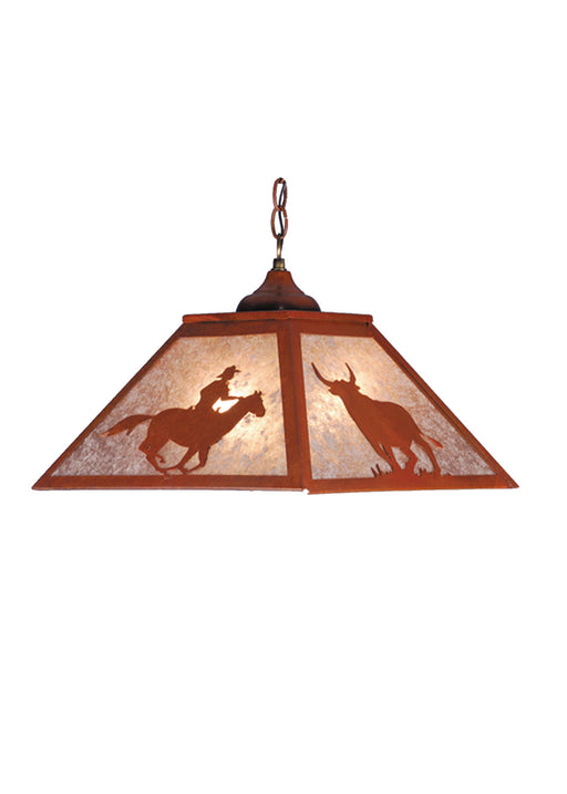Meyda Tiffany - 81673 - Two Light Pendant - Cowboy & Steer - Rust