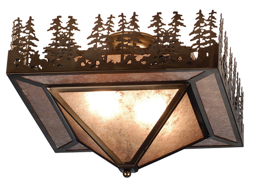 Meyda Tiffany - 82111 - Two Light Flushmount - Pine Lake - Antique Copper