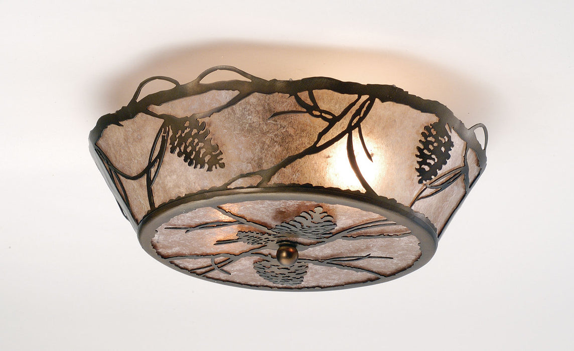 Meyda Tiffany - 82538 - Two Light Flushmount - Whispering Pines - Antique Copper