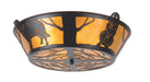 Meyda Tiffany - 98409 - Four Light Flushmount - Big Dogs - Black/Amber Mica