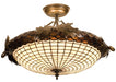 Meyda Tiffany - 98966 - Two Light Semi-Flushmount - Greenbriar Oak - Antique Copper