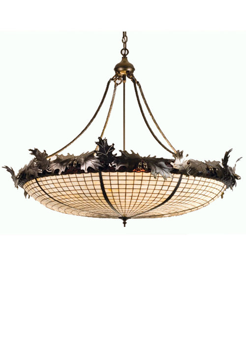 Meyda Tiffany - 98967 - Six Light Inverted Pendant - Greenbriar Oak - Antique Copper