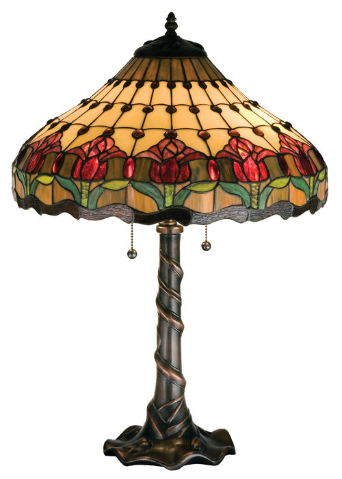 Meyda Tiffany - 99270 - Table Lamp - Colonial Tulip - Mahogany Bronze