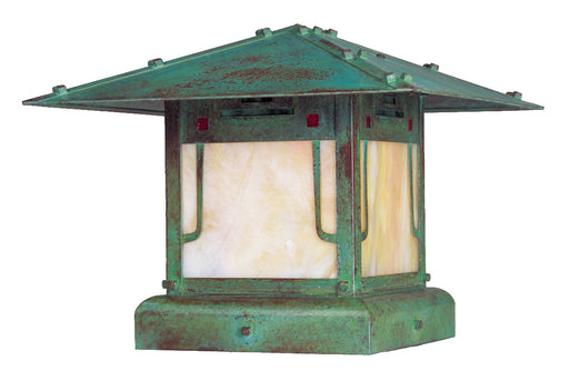 Arroyo - PDC-12GRC-VP - One Light olumn Mount - Pagoda - Verdigris Patina