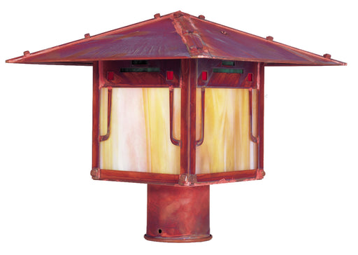 Arroyo - PDP-12GRC-RC - One Light Outdoor Post Lamp - Pagoda - Raw Copper