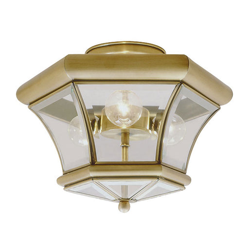 Livex Lighting - 4083-01 - Three Light Ceiling Mount - Monterey - Antique Brass