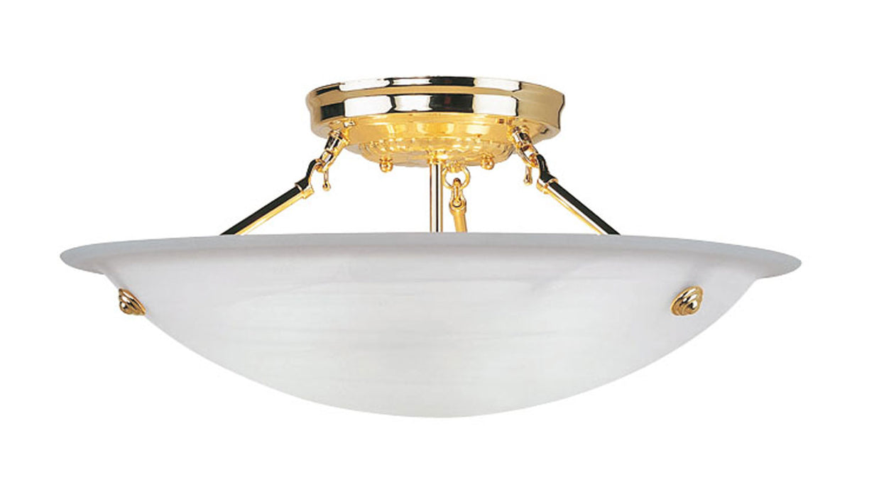 Livex Lighting - 4274-02 - Three Light Ceiling Mount - Oasis - Polished Brass