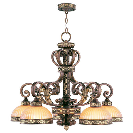Livex Lighting - 8525-64 - Five Light Chandelier - Seville - Palacial Bronze w/ Gilded Accents