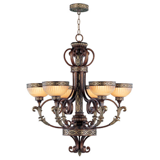 Livex Lighting - 8526-64 - Six Light Chandelier - Seville - Palacial Bronze w/ Gilded Accents