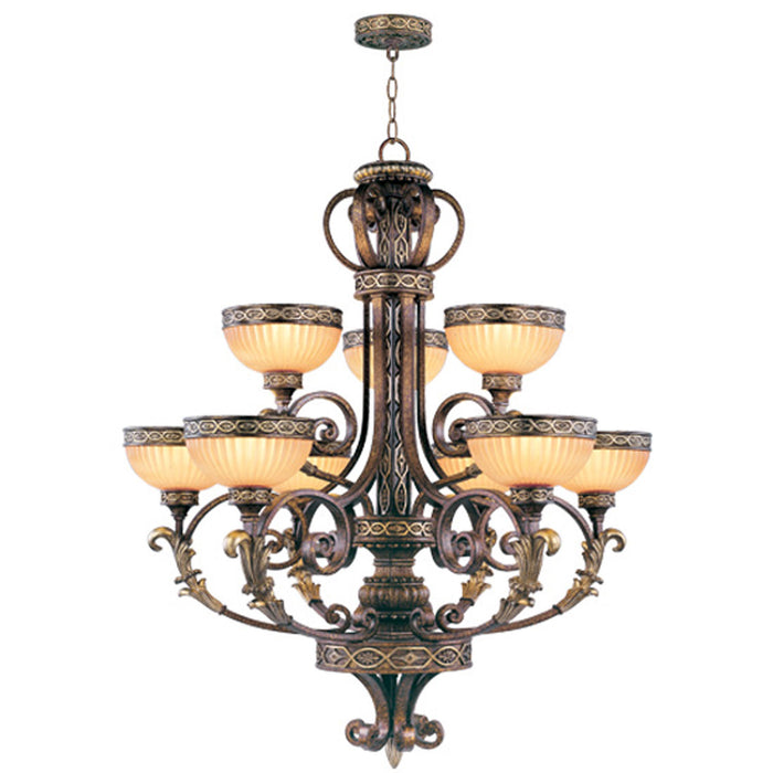 Livex Lighting - 8529-64 - Nine Light Chandelier - Seville - Palacial Bronze w/ Gilded Accents