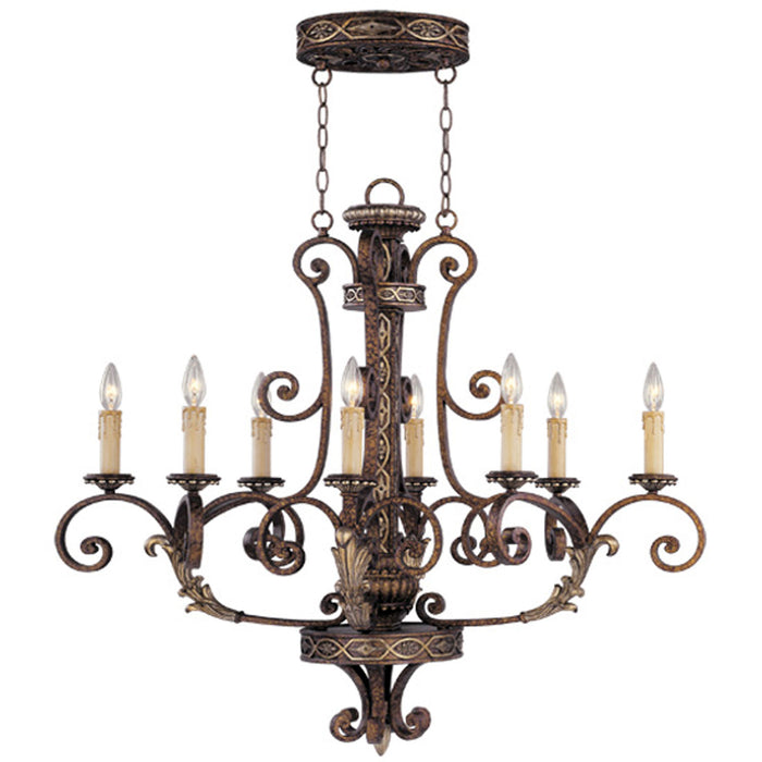 Livex Lighting - 8538-64 - Eight Light Chandelier - Seville - Palacial Bronze w/ Gilded Accents