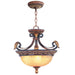 Livex Lighting - 8565-63 - Three Light Pendant/Ceiling Mount - Villa Verona - Verona Bronze w/ Aged Gold Leaf Accents