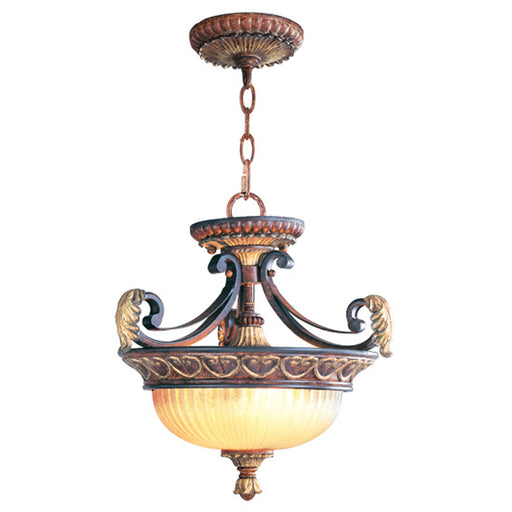 Livex Lighting - 8577-63 - Two Light Pendant/Ceiling Mount - Villa Verona - Verona Bronze w/ Aged Gold Leaf Accents