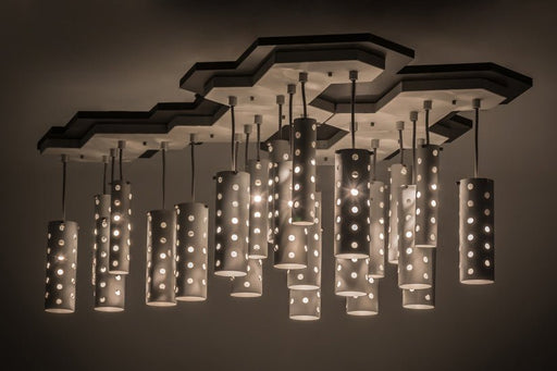 25 Light Oblong Pendant - Lighting Design Store