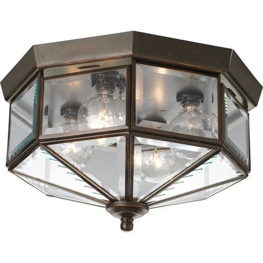 Progress Lighting - P5789-20 - Four Light Close-to-Ceiling - Beveled Glass - Antique Bronze